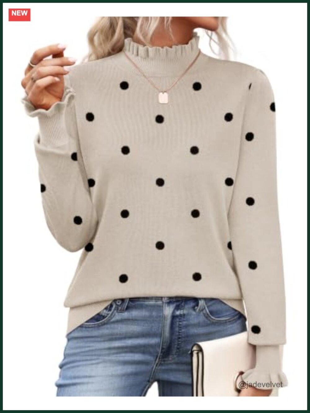 Women's Turtleneck Sweater Knit Long Sleeve Ruffle Mock Neck